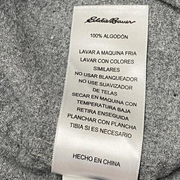 Eddie Bauer Men's Shirt Jacket XL Gray Chamois Flannel Heavyweight Shacket EUC - Picture 5 of 9